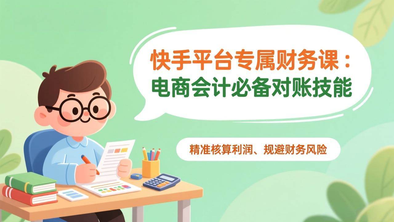 （17167期）快手平台专属财务课：电商会计必备对账技能，精准核算利润、规避财务风险-吾爱网创