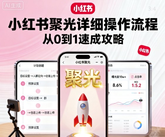 小红书聚光详细操作流程，小红书聚光从0到1速成攻略-吾爱网创