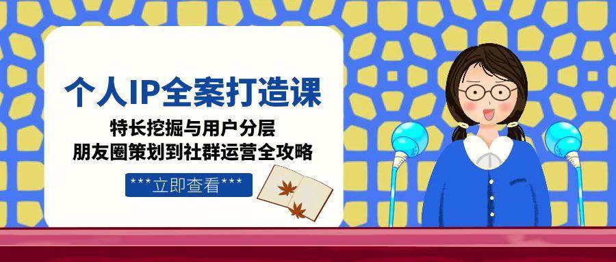 个人IP全案打造课，特长挖掘与用户分层，朋友圈策划到社群运营全攻略-吾爱网创