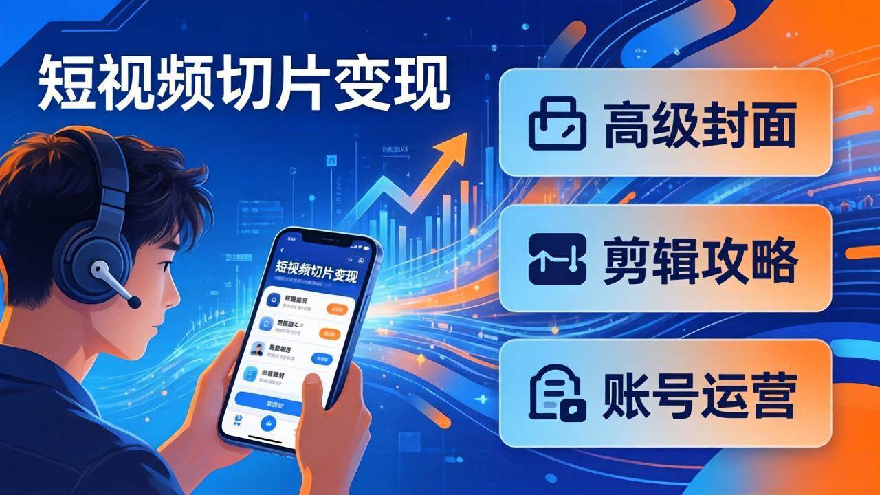 （17758期）短视频切片变现速成班2.0：高级封面+剪辑攻略+账号运营，0基础小白快速入局副业-吾爱网创