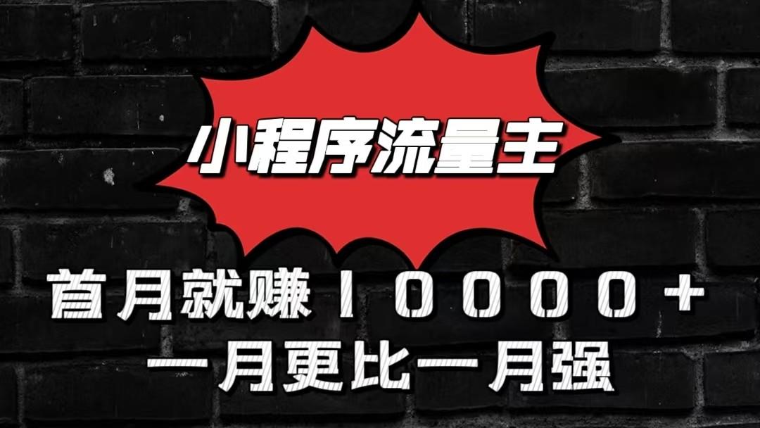 小程序流量主首月就赚10000+，一月更比一月强！小本创业首选-吾爱网创