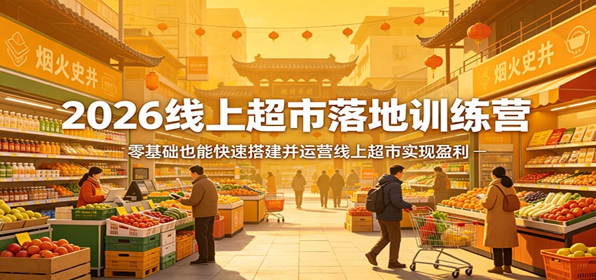 2026线上超市落地训练营,零基础也能快速搭建并运营线上超市实现盈利-吾爱网创