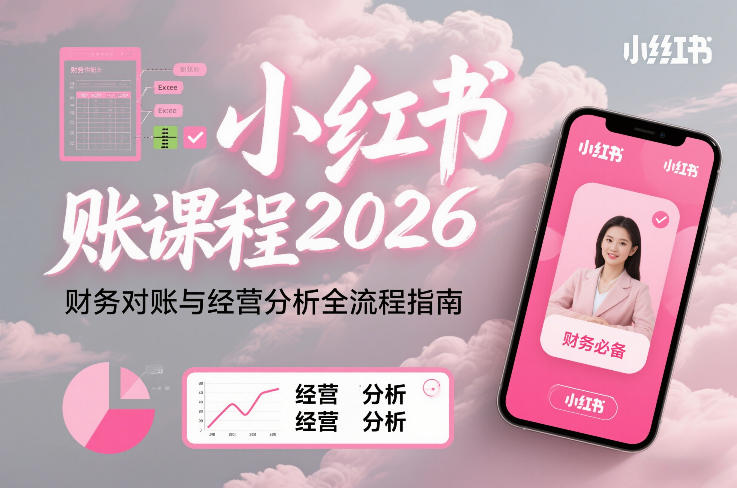 小红书对账课程2026，财务对账与经营分析全流程指南-吾爱网创