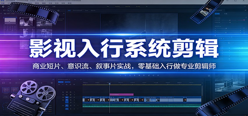 影视系统剪辑，商业短片、意识流、叙事片实战，零基础入行做专业剪辑师-吾爱网创