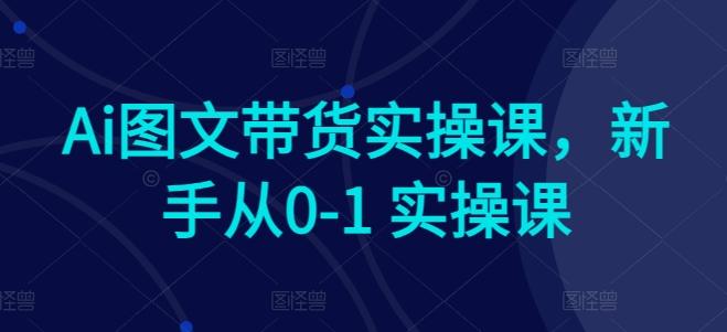 Ai图文带货实操课，新手从0-1 实操课-吾爱网创