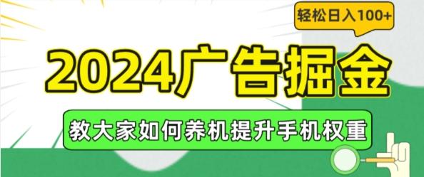 2024广告掘金，教大家如何养机提升手机权重，轻松日入100+【揭秘】-吾爱网创