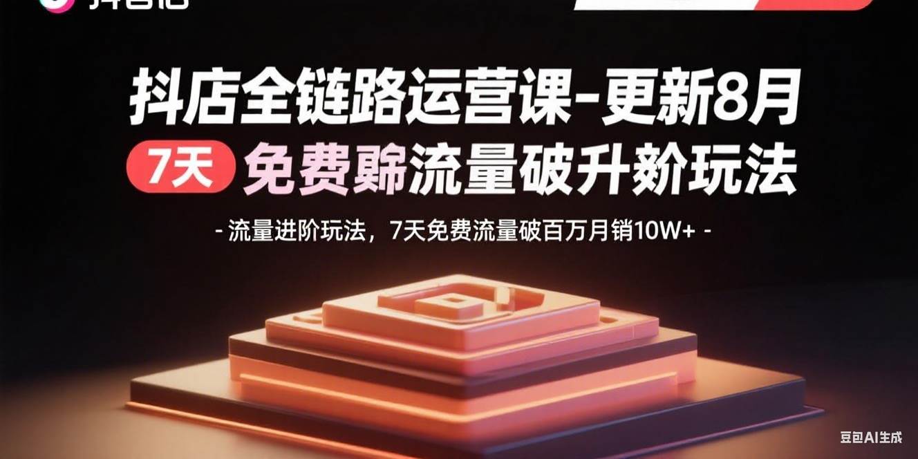 （15918期）抖店全链路运营课-更新8月：流量进阶玩法，7天免费流量破百万月销10W+-吾爱网创