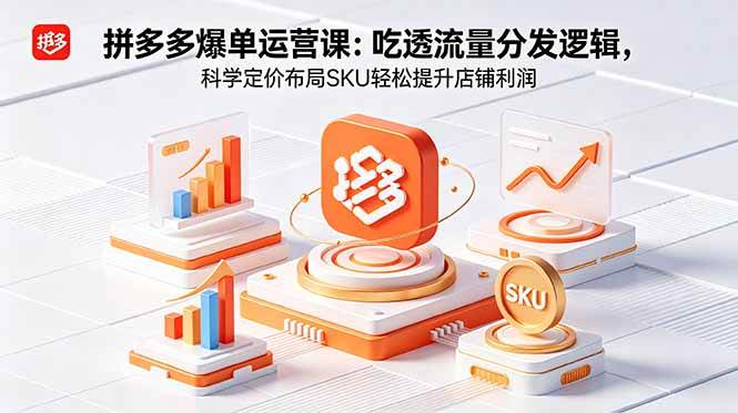 (18577期)拼多多爆单运营实战课:吃透流量分发逻辑,科学定价布局SKU轻松提升店铺利润-吾爱网创