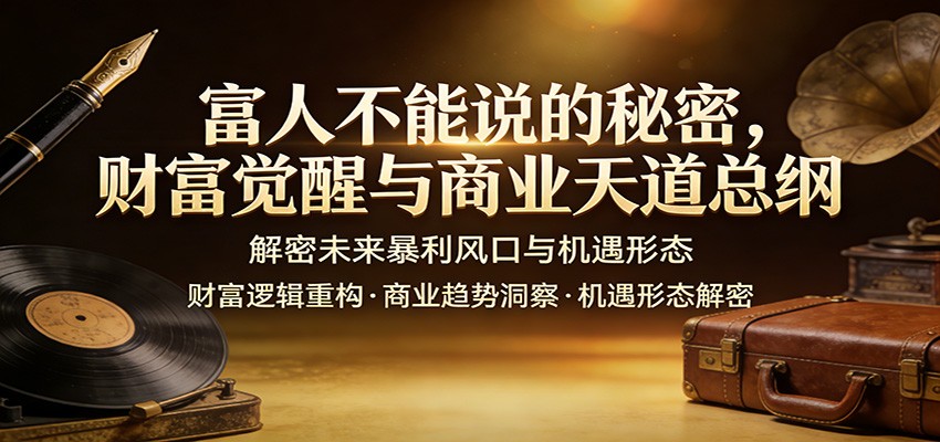 富人不能说的秘密，财富觉醒与商业天道总纲，解密未来暴利风口与机遇形态-吾爱网创