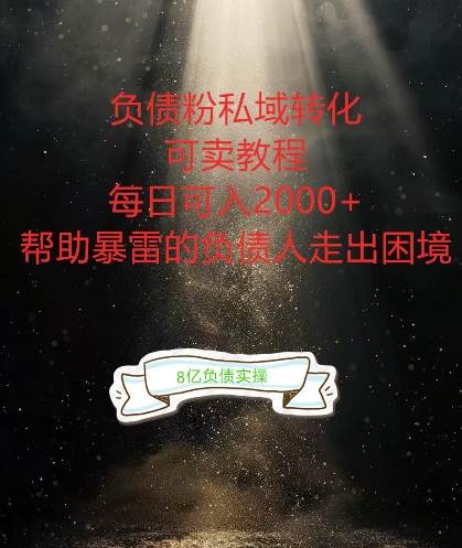 负债粉掘金计划，帮助负债者解决问题，债务规划，债务重组，最好的变现方式【揭秘】-吾爱网创