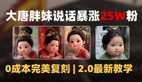 AI大唐胖贵妃说话2.0，40条视频暴涨40w粉，附独家变现攻略-吾爱网创