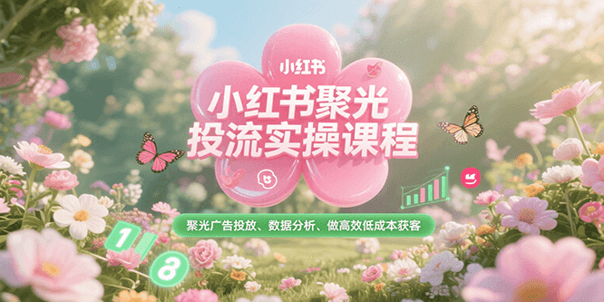 小红书聚光投流实操课程,聚光广告投放、数据分析、做高效低成本获客-吾爱网创