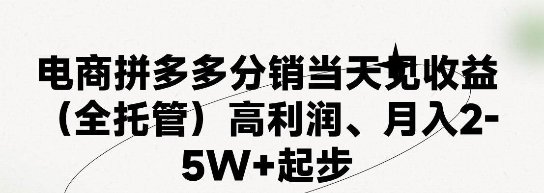 最新拼多多优质项目小白福利，两天销量过百单，不收费、老运营代操作-吾爱网创
