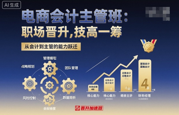 电商会计主管班，职场晋升，技高一筹-吾爱网创