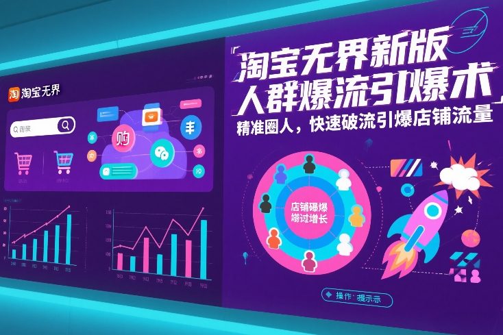 淘宝无界新版人群爆流引爆术，精准圈人，快速破流引爆店铺流量-吾爱网创