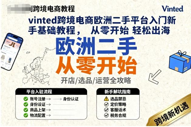 vinted跨境电商欧洲二手平台入门新手基础教程,从零开始轻松出海-吾爱网创