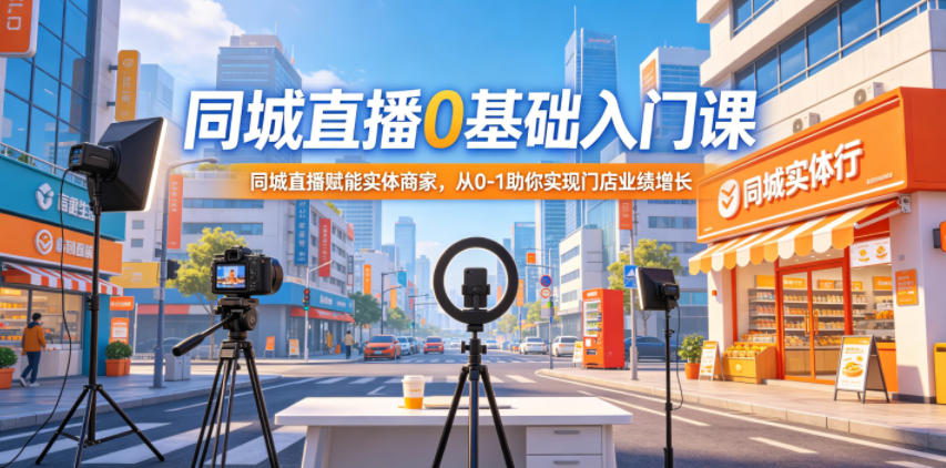 同城直播0基础入门课,同城直播赋能实体商家,从0-1助你实现门店业绩增长-吾爱网创