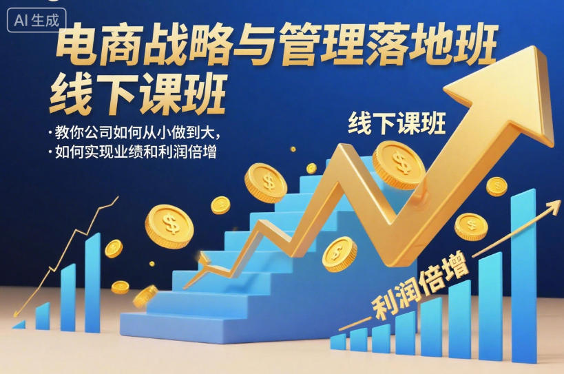 电商战略与管理落地班线下课，教你公司如何从小做到大，如何实现业绩和利润倍增【录音】-吾爱网创
