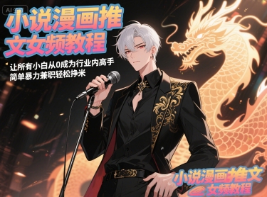 小说漫画推文女频教程，让所有小白从0成为行业内高手，简单暴力兼职轻松挣米-吾爱网创