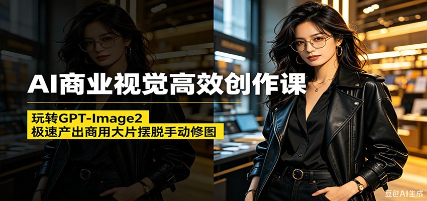 AI商业视觉高效创作课:玩转GPT-Image2,极速产出商用大片摆脱手动修图-吾爱网创