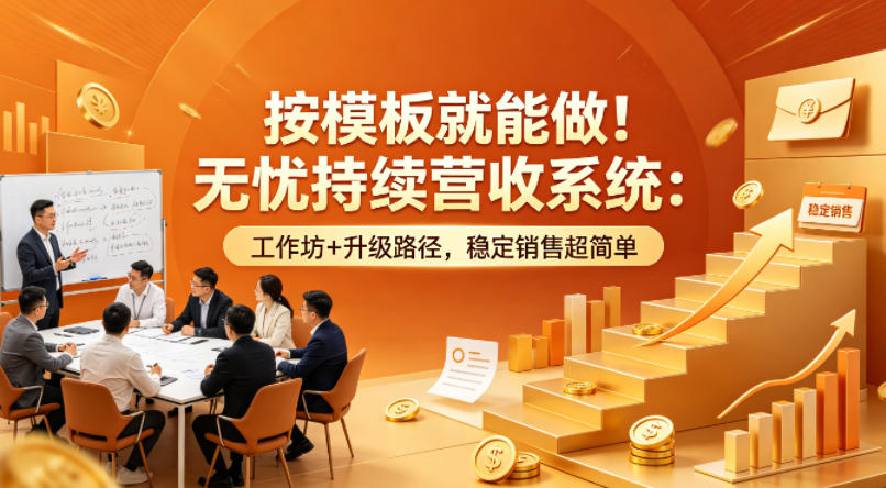 按模板就能做！无忧持续营收系统：工作坊+升级路径，稳定销售超简单【原创双语字幕】-吾爱网创