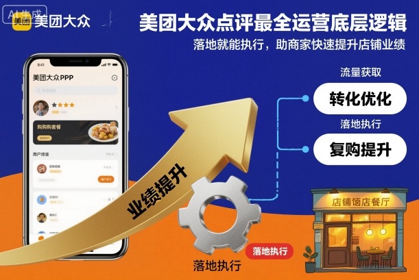 美团大众点评最全运营底层逻辑，落地就能执行，助商家快速提升店铺业绩-吾爱网创