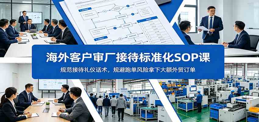 海外客户审厂接待标准化SOP课:规范接待礼仪话术,规避跑单风险拿下大额外贸订单-吾爱网创