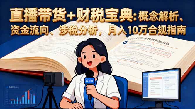 （16444期）直播带货+财税宝典：概念解析、资金流向、涉税分析，月入10万合规指南-吾爱网创