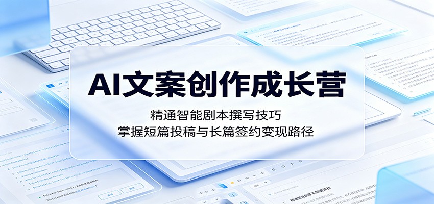 AI文案创作成长营：精通智能剧本撰写技巧，掌握短篇投稿与长篇签约变现路径-吾爱网创