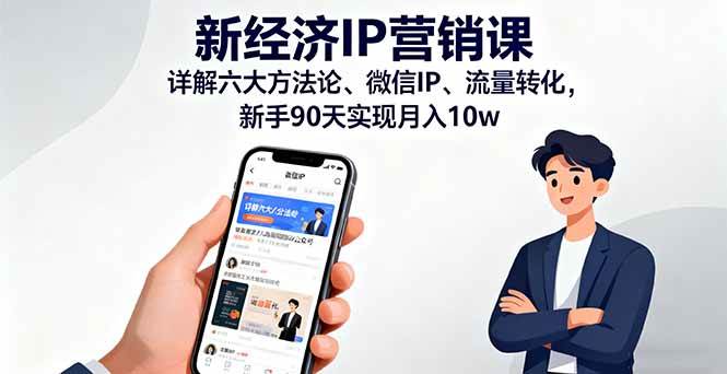 （16194期）新经济IP营销课：详解六大方法论、微信IP、流量转化，新手90天实现月入10w-吾爱网创
