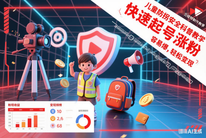 儿童防拐安全科普知识视频制作教学,快速起号涨粉,容易爆,轻松变现-吾爱网创