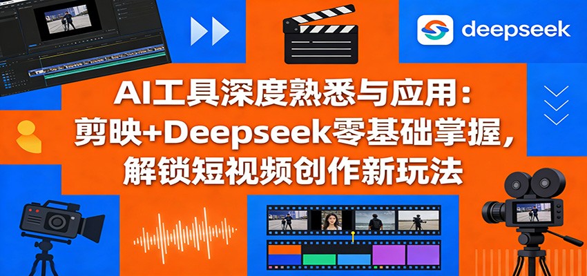 AI工具深度熟悉与应用：剪映+Deepseek零基础掌握，解锁短视频创作新玩法-吾爱网创