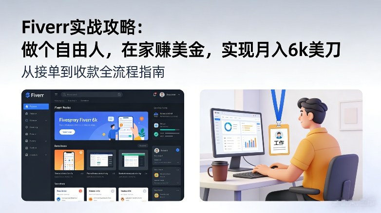 Fiverr实战攻略，做个自由人，在家賺美金，实现月入6k美刀-吾爱网创