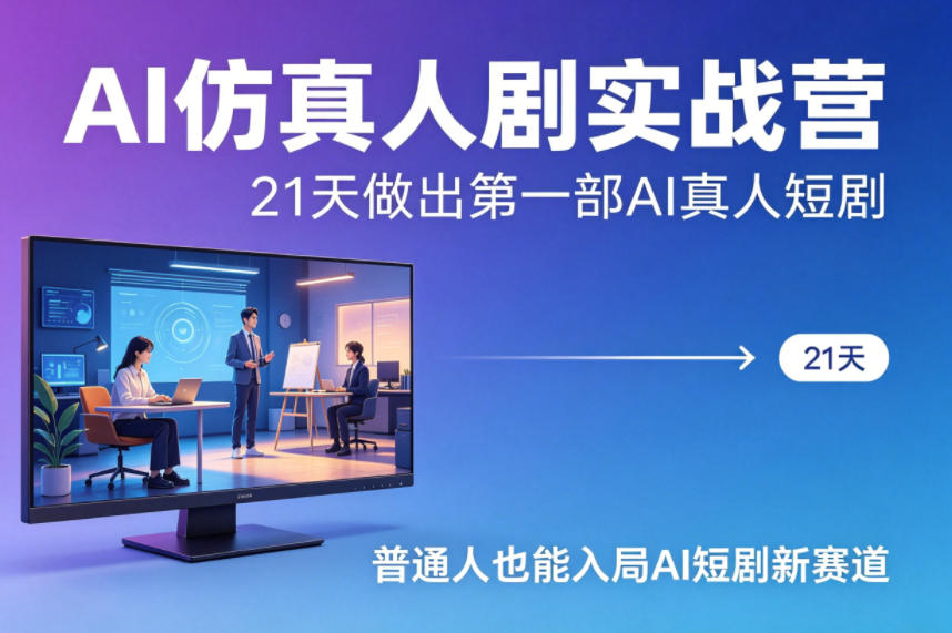 AI仿真人剧实战营，21天做出第一部AI真人短剧，普通人也能入局AI短剧新赛道（更新）-吾爱网创