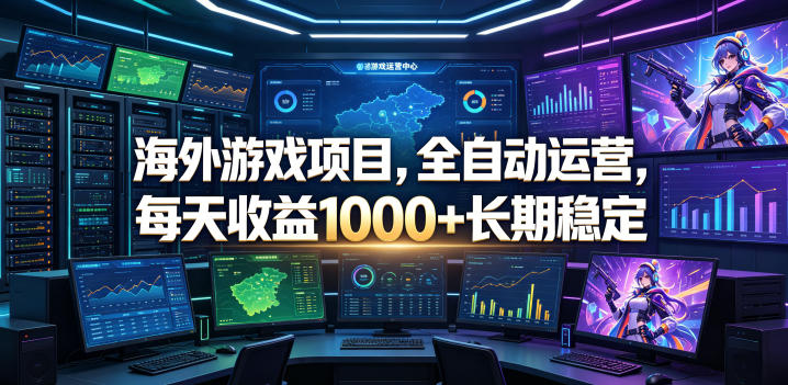 海外游戏项目,全自动运营,每天收益1000+长期稳定【揭秘】-吾爱网创