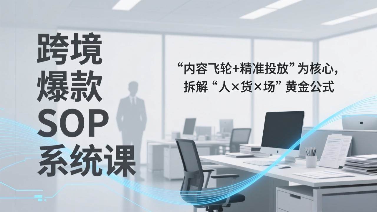 （17370期）跨境爆款SOP系统课，“内容飞轮+精准投放”为核心，拆解“人×货×场”黄金公式-吾爱网创