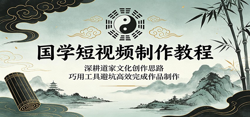 国学短视频制作教程:深耕道家文化创作思路,巧用工具避坑高效完成作品制作-吾爱网创