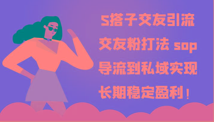 S搭子交友引流,交友粉打法 sop,导流到私域实现长期稳定盈利!-吾爱网创