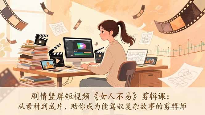 （17305期）剧情竖屏短视频《女人不易》剪辑课：从素材到成片、助你成为能驾驭复杂故事的剪辑师-吾爱网创