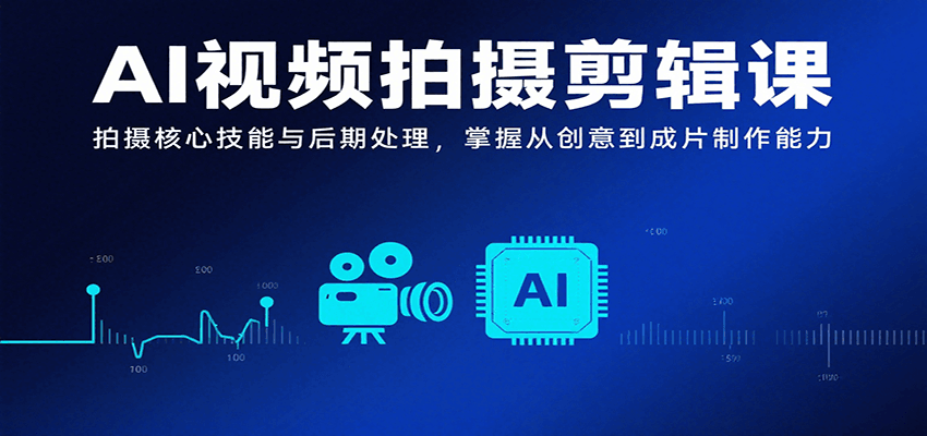 AI视频拍摄剪辑课，拍摄核心技能与后期处理，掌握从创意到成片制作能力-吾爱网创