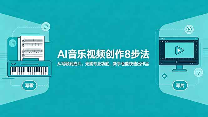 （18340期）AI音乐视频创作8步法：从写歌到成片，无需专业功底，新手也能快速出作品-吾爱网创
