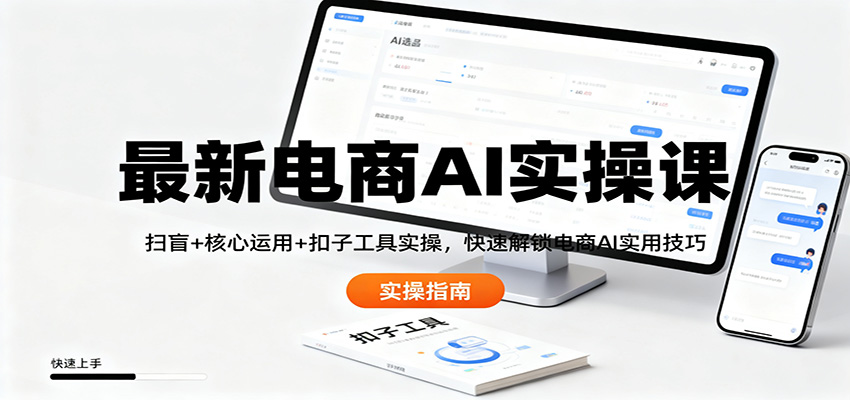 最新电商AI实操课：扫盲+核心运用+扣子工具实操，快速解锁电商AI实用技巧-吾爱网创