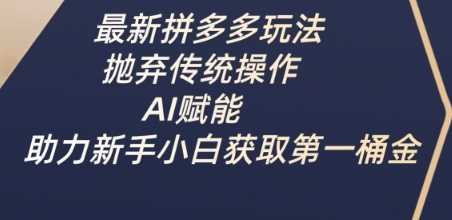 最新拼多多玩法，抛弃传统操作，AI赋能，助力新手小白获取第一桶金-吾爱网创