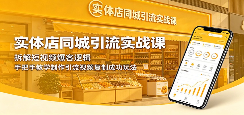 实体店同城引流实战课:拆解短视频爆客逻辑,手把手教学制作引流视频复制成功玩法-吾爱网创
