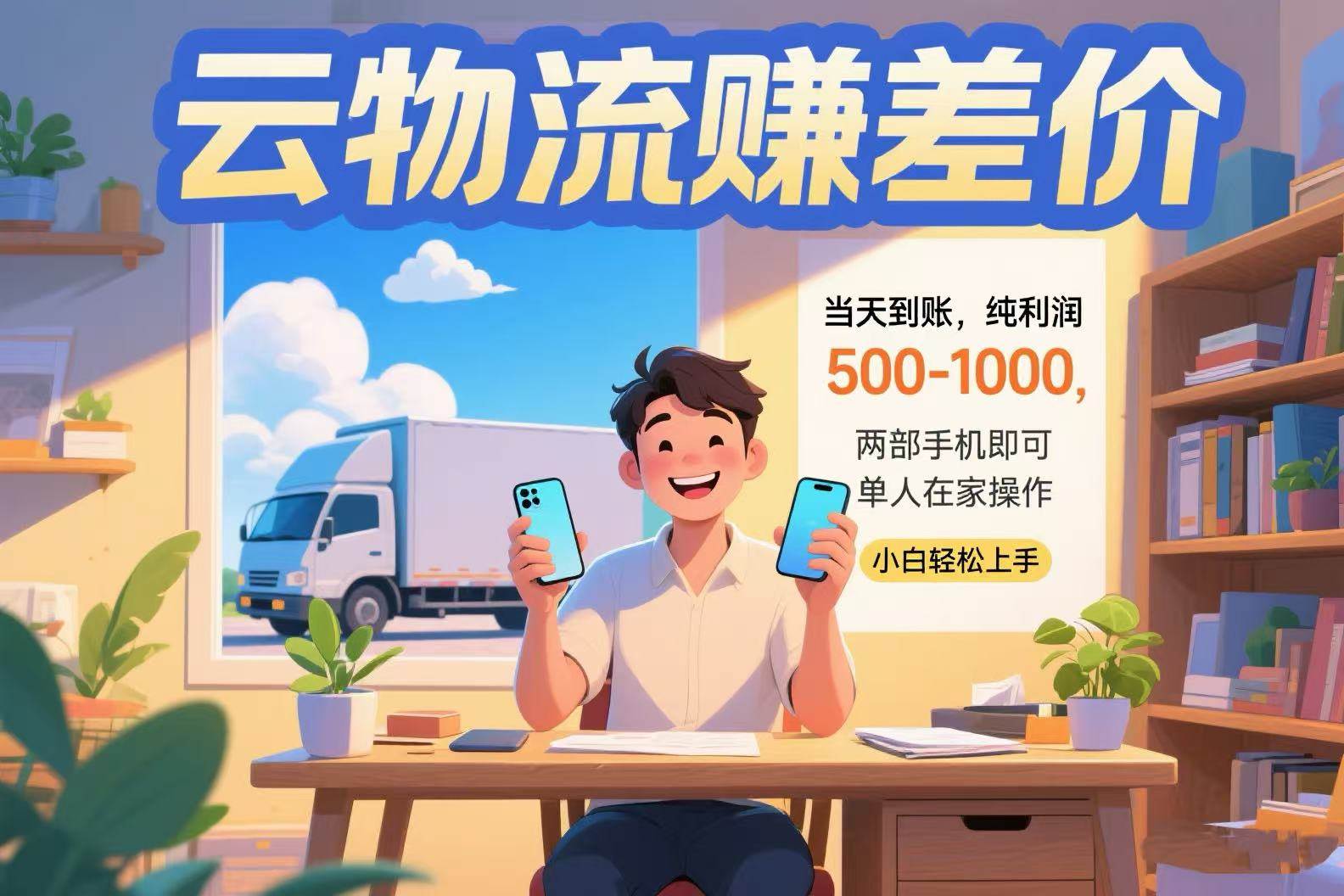 （15492期）云物流赚差价 当天到账纯利润500-1000 两部手机即可 可单人在家操作 小…-吾爱网创