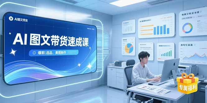 (15416期)AI图文带货速成课,养号引流秘籍,爆款选品策略,美图制作全流程-吾爱网创