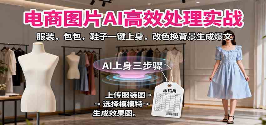 电商图片AI高效处理实战，服装，包包，鞋子一键上身，改色换背景生成爆文-吾爱网创