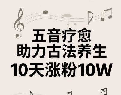 古法五音养生教程，五音疗愈的视频的制作方法，2-4小时就能学会，作者10天涨粉10W-吾爱网创