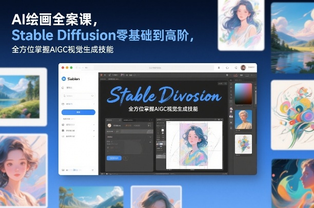 AI绘画全案课，Stable Diffusion零基础到高阶，全方位掌握AIGC视觉生成技能-吾爱网创