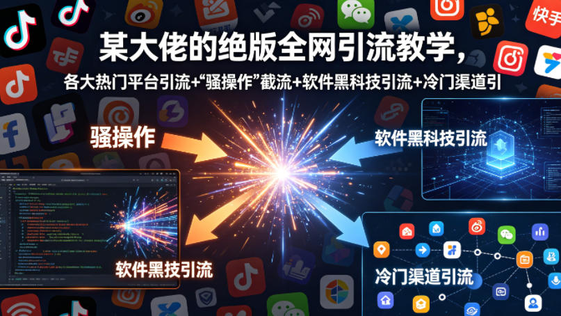 某大佬的绝版全网引流教学，各大热门平台引流+”骚操作”截流+软件黑科技引流+冷门渠道引流等-吾爱网创